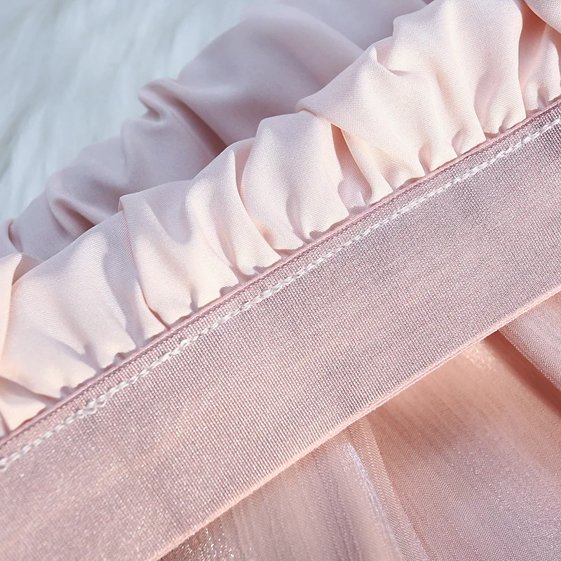 2023 Новые Стильные юбки из розовой пряжи неправильной формы для женской одежды, весна-лето, большой размер, тонкая юбка трапециевидной формы с высокой талией, BC212
