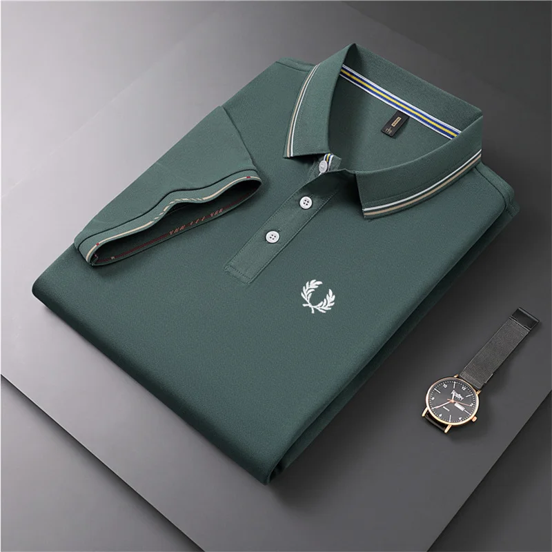 Высококачественная брендовая деловая рубашка поло с коротким рукавом, Мужская футболка с лацканами, Летний тренд 2023, Повседневная футболка с вышивкой, роскошная мужская одежда