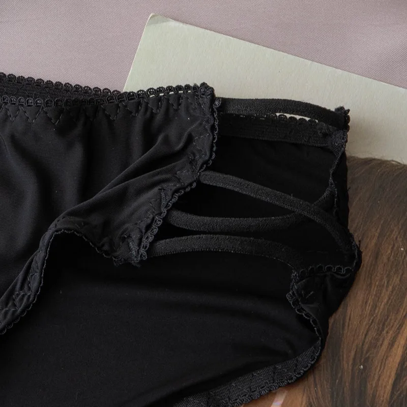 Летние Милые брюки-треуголки из ледяного шелка с заниженной талией на боковом ремешке, Однотонные, прозрачные, сексуальные и удобные