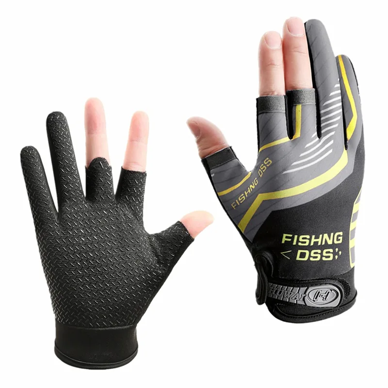 Перчатки для рыбалки, мужские летние перчатки для рыбалки с тремя пальцами, солнцезащитный крем для защиты от катания на коньках, Дышащие тонкие перчатки на половину пальца