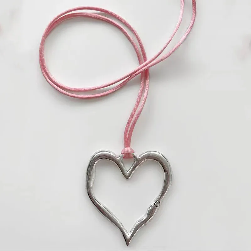 Простое выдолбленное ожерелье с подвеской в форме большого сердца, цепочка на ключицу для женщин, праздничные модные украшения CN054