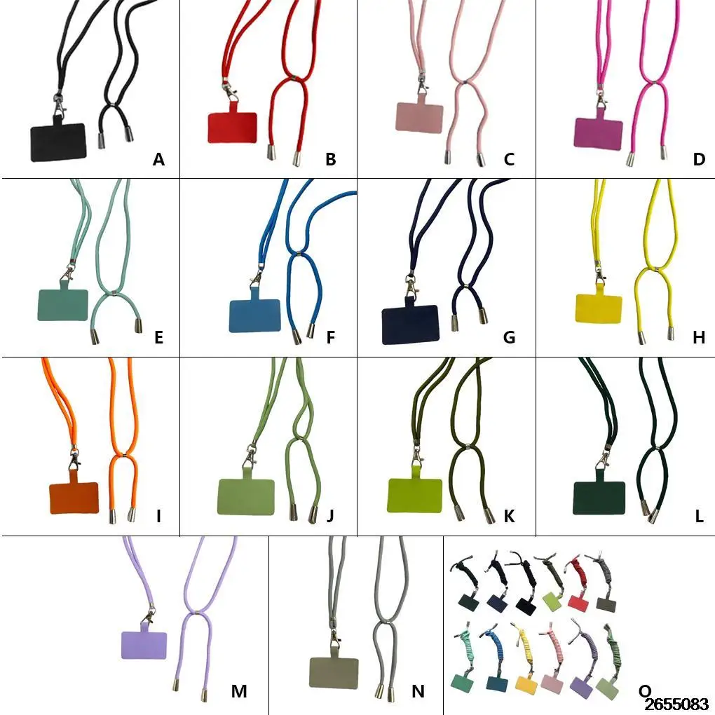Ремешок для телефона Регулируемый Съемный шейный шнур Ремешок для шнура карабин Совместимый кулон с карточкой для мобильных брелоков цвета