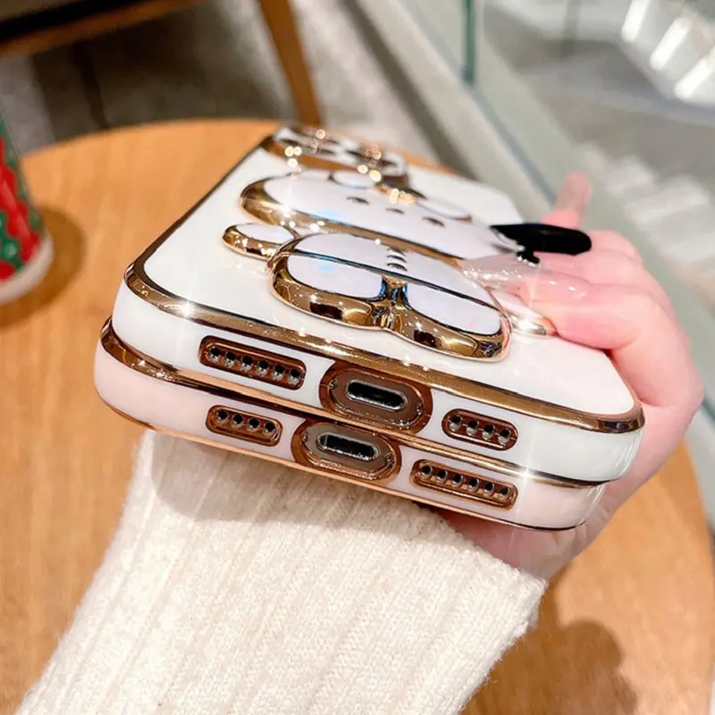 Чехол для телефона с зеркальцем для макияжа для Xiaomi Redmi Note 8 Pro с мультяшным кроликом, складной кронштейн для защиты телефона, чехол для телефона