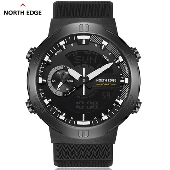 NORTH EDGE Watch HORNET Роскошные спортивные цифровые часы для бега, езды на велосипеде, мужские наручные часы с подсветкой мирового времени, водонепроницаемые 50 м
