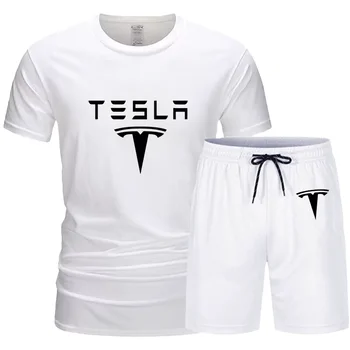 Новый комплект мужских футболок, хлопковые шорты элитного бренда, спортивный костюм, наряды из 2 предметов, летняя мужская одежда с модным принтом, уличная одежда