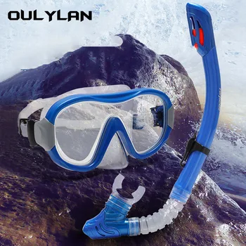 Oulylan Профессиональная маска для подводного плавания с трубкой и маской для подводного плавания Очки Набор легких дыхательных трубок для подводного плавания Маска для подводного плавания