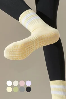 2 пары / лот, высококачественные носки для йоги, носки средней длины, силиконовые противоскользящие носки для спорта, фитнеса, пилатеса, four seasons